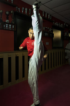 8 November 2016 - Taekwondo champion, Bopha Kong. Photo taken in CKF dojo in Bondy, France.