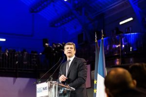 Meeting de Montebourg pour la primaire de la gauche. Arnaud Montebourg.